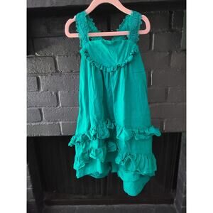 Matilda Jane Seriously Sweet Green Lace ruffle sleeveless Hi-Low Dress size 4t